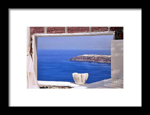 View Framed Print featuring the photograph Window View to the Mediterranean by Madeline Ellis