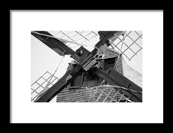 Windmill Framed Print featuring the photograph Windshaft BW by Jenny Hudson