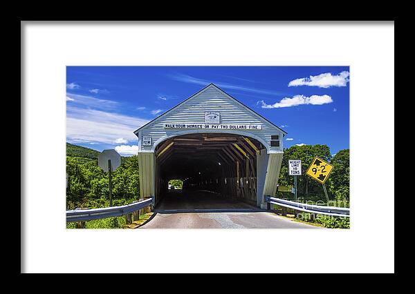 Windsor-cornish Covered Bridge Framed Print featuring the photograph Windsor - Cornish Covered Bridge by Scenic Vermont Photography