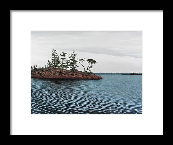 Island Framed Print featuring the painting Windswept Island Georgian Bay by Kenneth M Kirsch