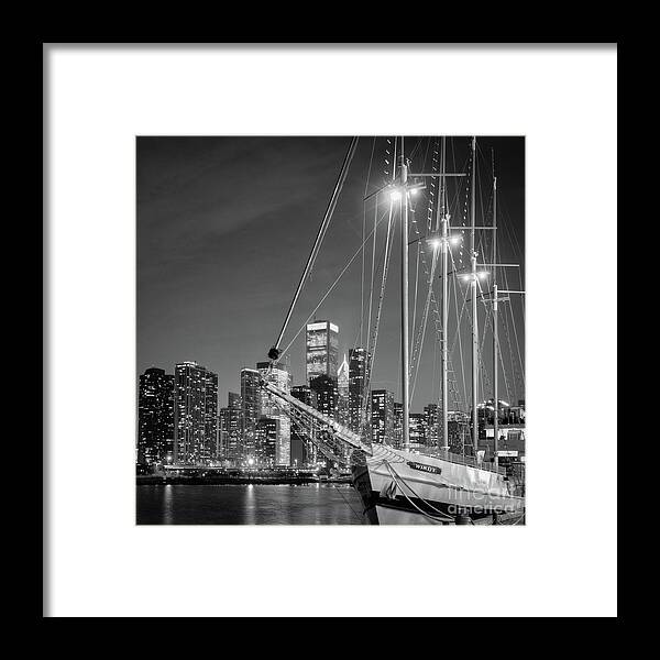 Chicago Framed Print featuring the photograph Windy City skyline behind Windy Tall Ship by Izet Kapetanovic