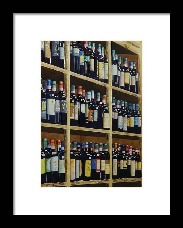Wine Framed Print featuring the painting Wine Closet by Terry Honstead