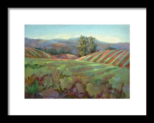 Vineyards Framed Print featuring the painting Wine Country by Joan Jones