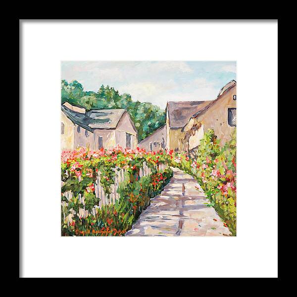 Village Framed Print featuring the painting Wine Country Village by Ingrid Dohm