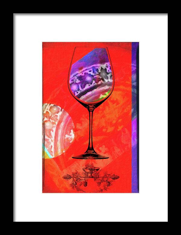 Wine Framed Print featuring the mixed media Wine Pairings 5 by Priscilla Huber