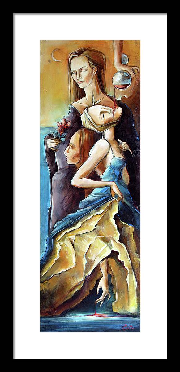 Wine Framed Print featuring the painting Wine Roses and Wrath by Jacqueline Hudson