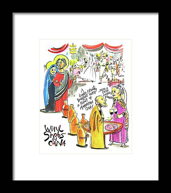 Wine Snobs In Cana Framed Print featuring the painting Wine Snobs in Cana - MMWSC by Br Mickey McGrath OSFS