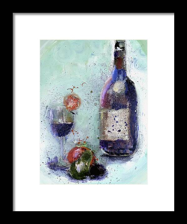 Wine Framed Print featuring the digital art Wine Splash And Splatter by Lisa Kaiser