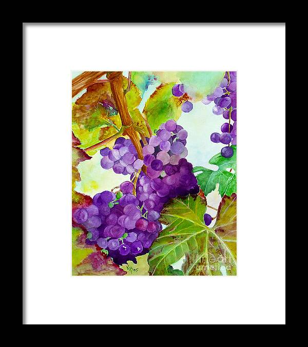 Wine Framed Print featuring the painting Wine Vine by Karen Fleschler