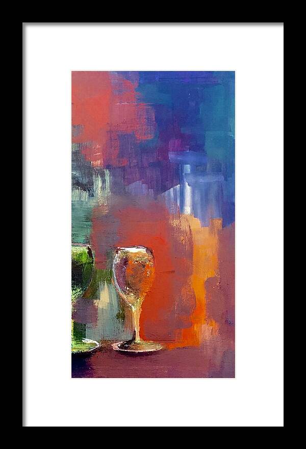 Wine Framed Print featuring the painting Winescape Reflections by Lisa Kaiser