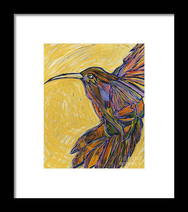 Hummingbird Framed Print featuring the painting Winging It by Rebecca Weeks