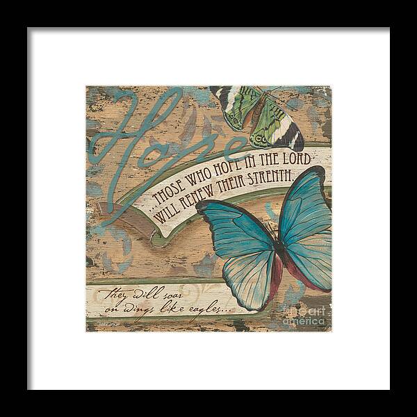 Butterfly Framed Print featuring the painting Wings of Hope by Debbie DeWitt