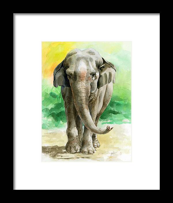 Elephant Framed Print featuring the painting Winky by Galen Hazelhofer