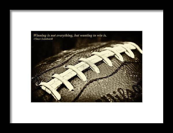 Winning Is Not Everything - Lombardi Framed Print featuring the photograph Winning is Not Everything - Lombardi by David Patterson