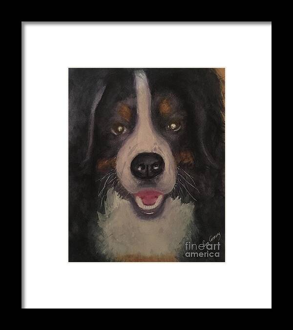 Dog Framed Print featuring the painting Winston by Sue Carmony