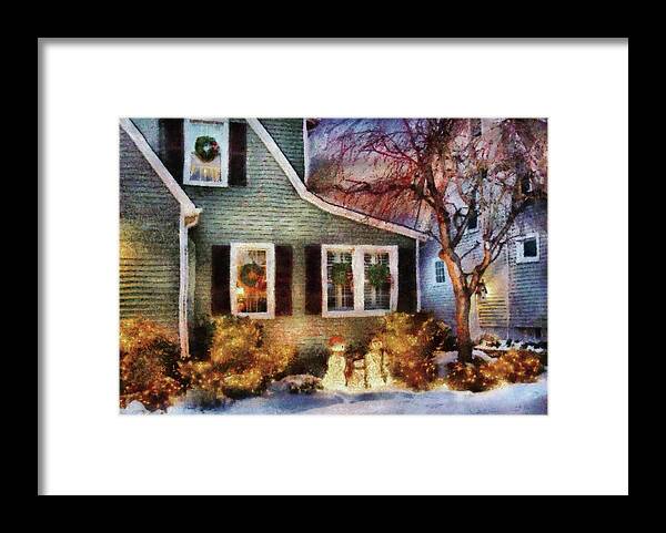 Savad Framed Print featuring the photograph Winter - Christmas - A family moment by Mike Savad