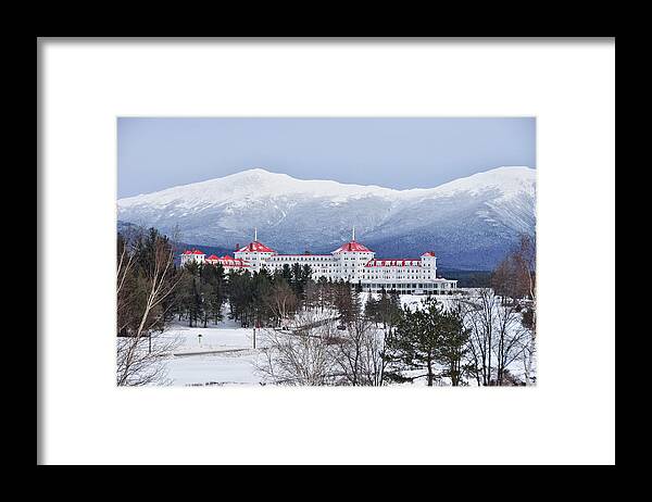 Farm Yard Framed Print featuring the photograph Winter at the Mt Washington Hotel by Tricia Marchlik