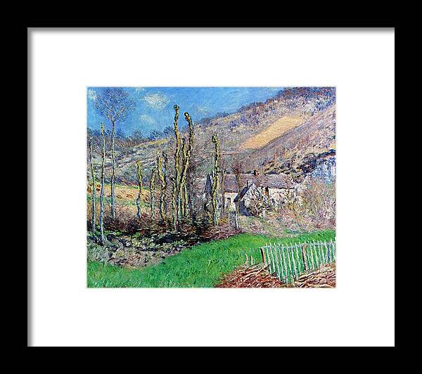 Winter At The Val De Falaise Framed Print featuring the painting Winter at the Val de Falaise by Claude Monet