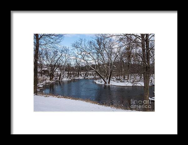 Ozarks Framed Print featuring the photograph Winter Blue James River by Jennifer White