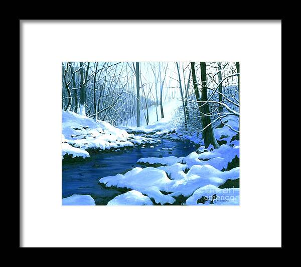 Snow Framed Print featuring the painting Winter Blues by Michael Swanson