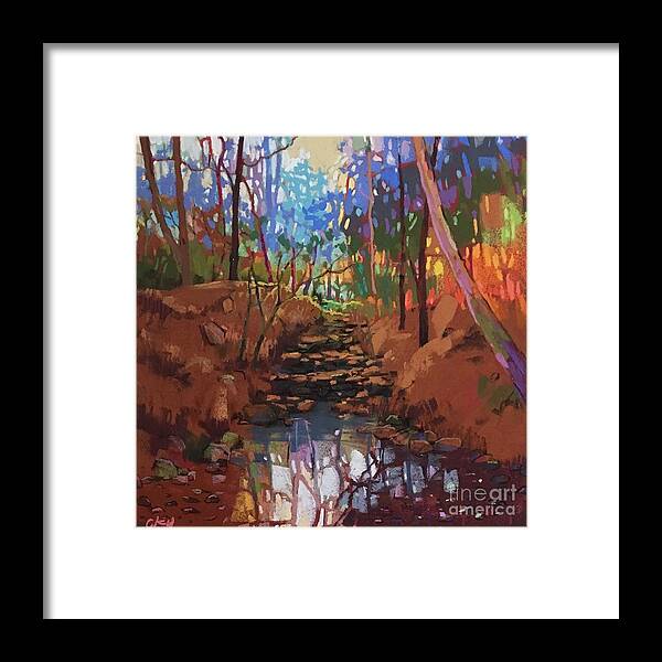 Winter Image Framed Print featuring the painting Winter dawn by Celine K Yong