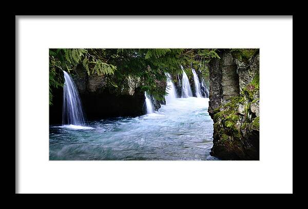 Waterfall Framed Print featuring the photograph Winter Falls on the White Salmon by Kevin Felts