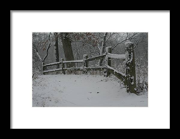 Winter Fence Trail Framed Print featuring the photograph Winter Fence Trail H by Dylan Punke