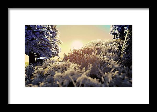 Snowy Paradise Framed Print featuring the painting Winter Fields by AM FineArtPrints