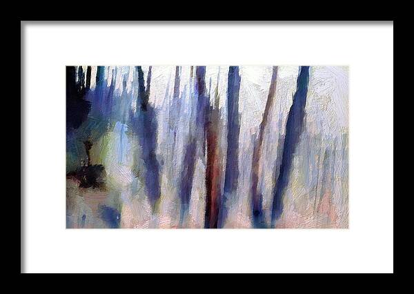 Winter Framed Print featuring the painting Winter Forest by Lelia DeMello