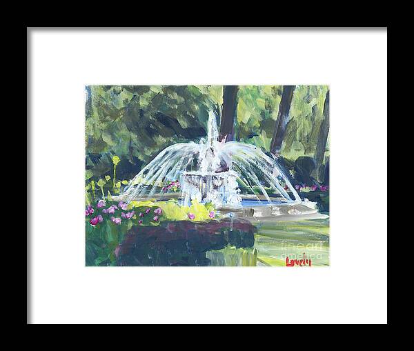 Fountain Framed Print featuring the painting Winter Fountain, Indigo Run by Candace Lovely