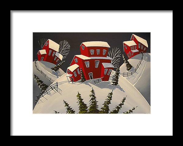 Folk Art Framed Print featuring the painting Winter Funky by Debbie Criswell