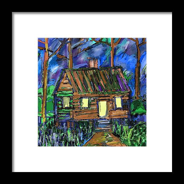Landscape Framed Print featuring the painting Winter House by Joe Roache