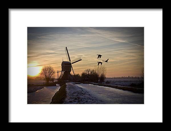 Dutch Framed Print featuring the photograph Winter in Holland-1 by Casper Cammeraat