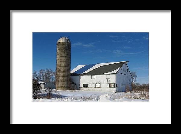Barn Framed Print featuring the photograph Winter in McHenry County by Kathie Chicoine