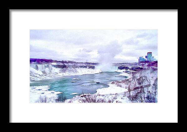 Winter Framed Print featuring the digital art Winter In Niagara 1 by Leslie Montgomery