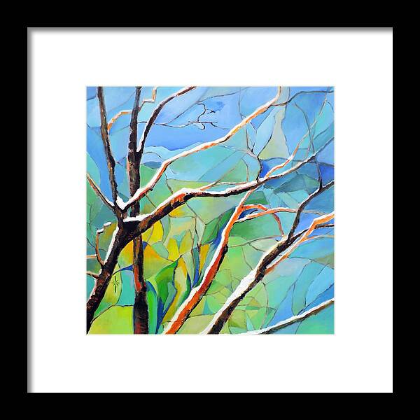 Tree Framed Print featuring the painting Winter Locust Tree by Jodie Marie Anne Richardson Traugott     aka jm-ART