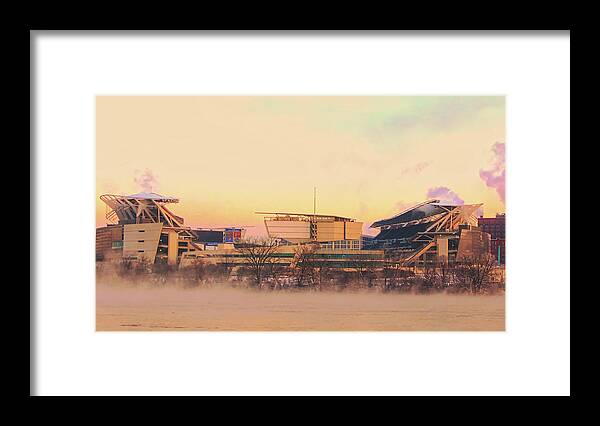 Cincinnati Framed Print featuring the photograph Winter Morning - Paul Brown Stadium, Cincinnati by Mountain Dreams
