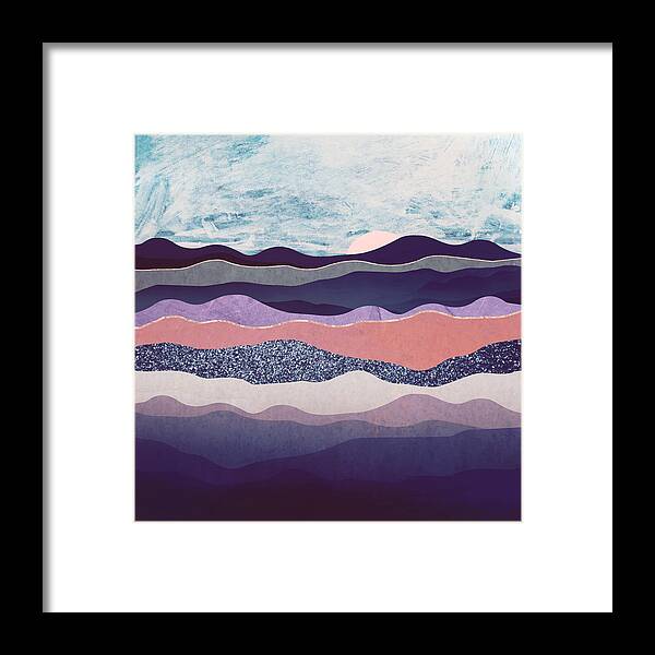 Winter Framed Print featuring the digital art Winter Mountains by Spacefrog Designs