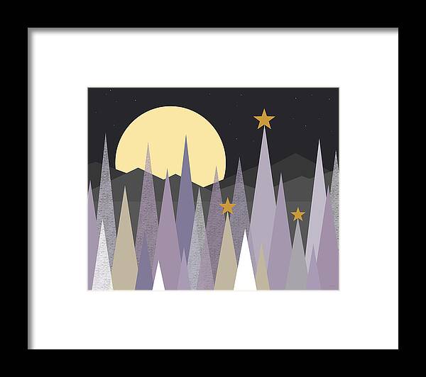 Winter Nights Framed Print featuring the digital art Winter Nights by Val Arie