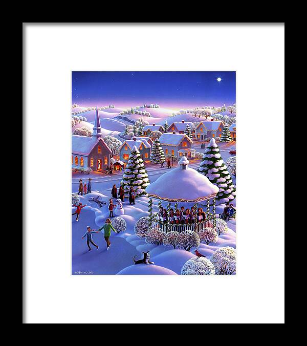 Christmas Town Framed Print featuring the painting Winter Park by Robin Moline