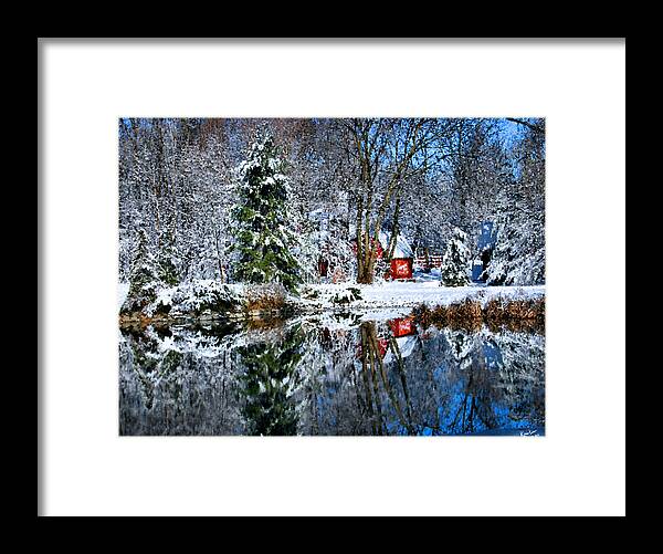 Snow Framed Print featuring the photograph Winter Reflection by Kristin Elmquist