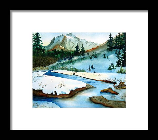 Winter Framed Print featuring the painting Winter Retreating by Karen Stark