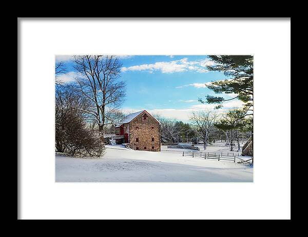 Winter Framed Print featuring the photograph Winter Scene on a Pennsylvania Farm by Bill Cannon