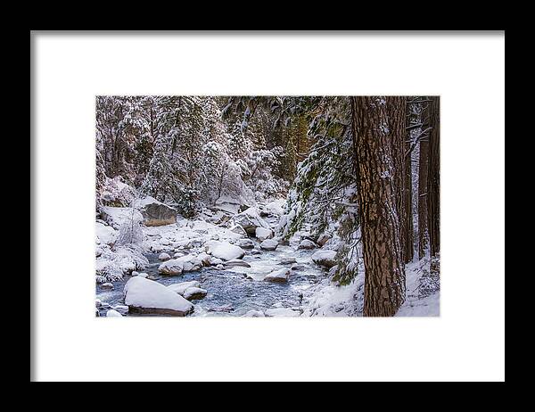 Yosemite Framed Print featuring the photograph Winter Song by Susan Eileen Evans