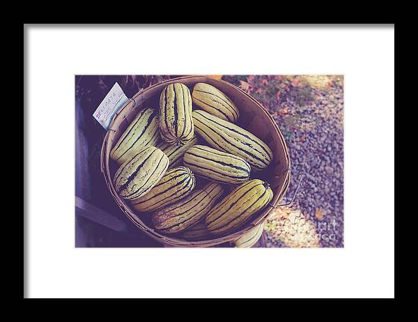 Squash Framed Print featuring the photograph Winter squash for sale at a farm stand by Edward Fielding