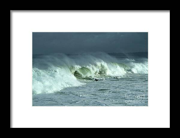 Monterey Framed Print featuring the photograph Winter Surf on Monterey Bay by Charlene Mitchell