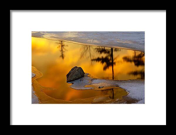 Winter Landscape Framed Print featuring the photograph Winter Thaw Evening by Irwin Barrett