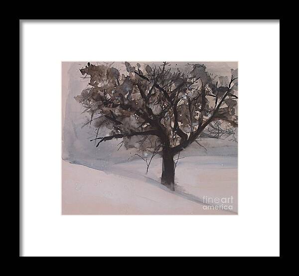 Winter Tree Framed Print featuring the painting Winter Tree by Laurie Rohner