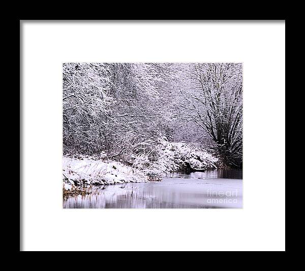 Landscape Framed Print featuring the photograph Winters First Icy breath by Stephen Melia
