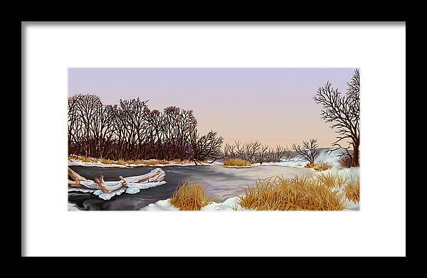 Winter Framed Print featuring the painting Winter's Grip by Hans Neuhart